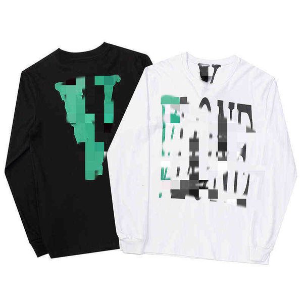 long sleeve t-shirt men's green large letter couple hip hop loose round neck thin sweater, Black 
long sleeve t-shirt men's green large letter couple hip hop loose round neck thin sweater, Black