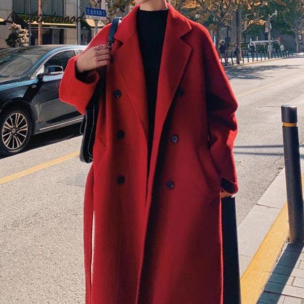 women's trench coats red woolen coat mid-length korean version of the 2021 autumn and winter over-the-knee loose temperament, Tan;black
women's trench coats red woolen coat mid-length korean version of the 2021 autumn and winter over-the-knee loose temperament, Tan;black