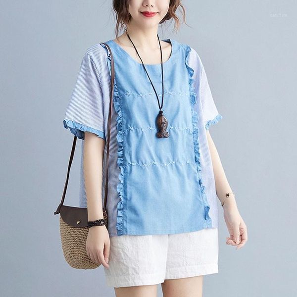 women summer casual t-shirts arrival 2021 simple style patchwork color loose female short sleeve tees s3748 women's t-shirt, White
women summer casual t-shirts arrival 2021 simple style patchwork color loose female short sleeve tees s3748 women's t-shirt, White