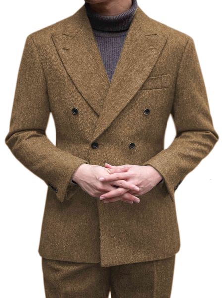 men's suits & blazers classic double button men's suit, 2-piece spike, wool, tweed, brown, wedding, White;black
men's suits & blazers classic double button men's suit, 2-piece spike, wool, tweed, brown, wedding, White;black