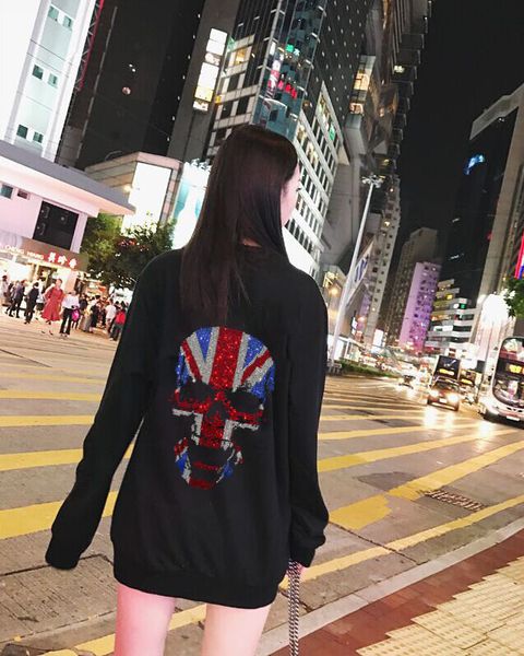 2021 new women drill diamond stone sweatshirt winter long sleeve punk hoodies loose design h9vi, Black
2021 new women drill diamond stone sweatshirt winter long sleeve punk hoodies loose design h9vi, Black