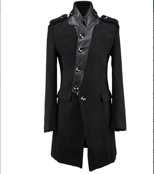 s-7xl2021 new korean young man winter coat thick coat british medium long patchwork wool thin cloth trench, Black
s-7xl2021 new korean young man winter coat thick coat british medium long patchwork wool thin cloth trench, Black