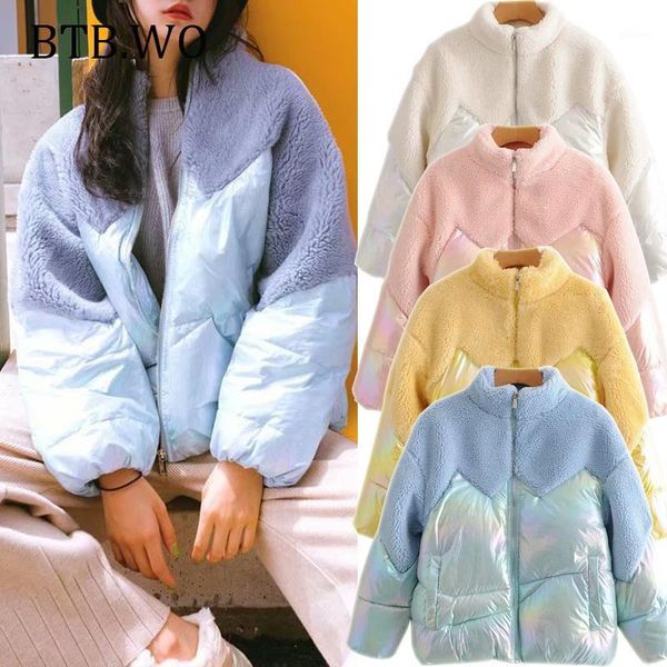 btb.wo women jacket patchwork zipper winter thick warm coat long sleeve turn-down collar lambswool patchwork glossy outerwear1, Black
btb.wo women jacket patchwork zipper winter thick warm coat long sleeve turn-down collar lambswool patchwork glossy outerwear1, Black