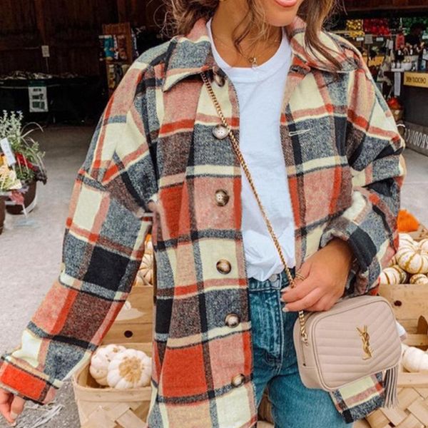 women's jackets 2021 spring long blouses shirts plus size women loose casual green plaid sleeve button up turn down collared jacket, Black;brown
women's jackets 2021 spring long blouses shirts plus size women loose casual green plaid sleeve button up turn down collared jacket, Black;brown