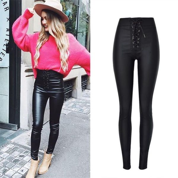 women's pants & capris supsindy women pu leather high waist black leggings wild slim pencil skinny for lace up trousers, Black;white
women's pants & capris supsindy women pu leather high waist black leggings wild slim pencil skinny for lace up trousers, Black;white