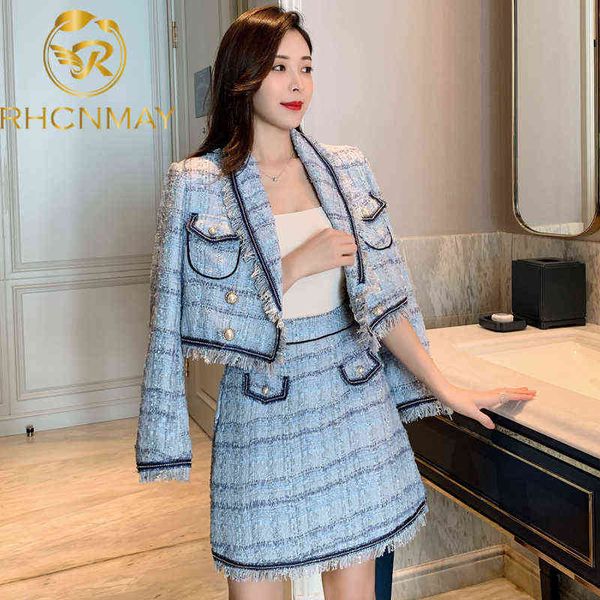 fashion women tweed skirt sets autumn tassel beading woolen tweed jacket + a line short skirt suits two piece sets 211119, White
fashion women tweed skirt sets autumn tassel beading woolen tweed jacket + a line short skirt suits two piece sets 211119, White