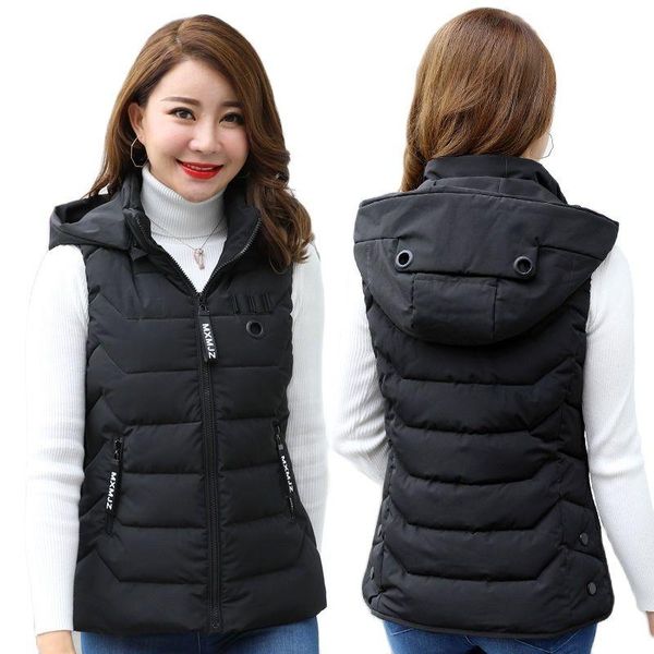 women's vests warm sleeveless coat ladies cotton vest short jacket for fall/winter 2021 style detachable hood waistcoat outerwear women, Black;white
women's vests warm sleeveless coat ladies cotton vest short jacket for fall/winter 2021 style detachable hood waistcoat outerwear women, Black;white