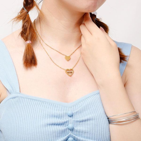 pendant necklaces titanium steel double-layer heart mom letter necklace mother's day gifts for mother fashion charm jewelry, Silver
pendant necklaces titanium steel double-layer heart mom letter necklace mother's day gifts for mother fashion charm jewelry, Silver