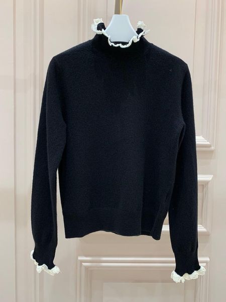 women's sweaters ladies 2021 fashion long-sleeved casual color contrast sweater 0105, White;black
women's sweaters ladies 2021 fashion long-sleeved casual color contrast sweater 0105, White;black