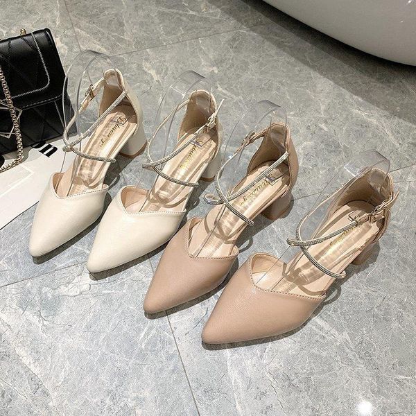 high heels, thick heels, new single shoes, buckle with rhinestones, fairy style toe sandals, women's shoes x720, Black
high heels, thick heels, new single shoes, buckle with rhinestones, fairy style toe sandals, women's shoes x720, Black