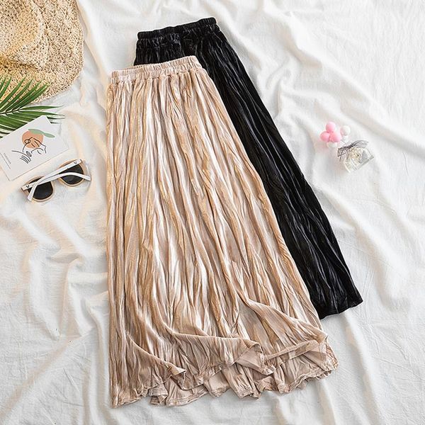 skirts 2021 spring summer fashion loose large size mid-length pleated elastic waist gold velvet skirt a-line s346, Black
skirts 2021 spring summer fashion loose large size mid-length pleated elastic waist gold velvet skirt a-line s346, Black