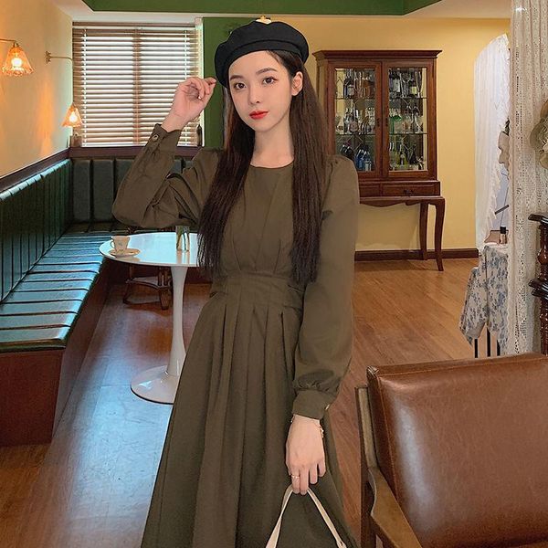 casual dresses women 2021 autumn fashion solid color loose dress female retro o-neck ladies mid-long a-line vestidos d742, Black;gray
casual dresses women 2021 autumn fashion solid color loose dress female retro o-neck ladies mid-long a-line vestidos d742, Black;gray