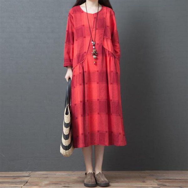 casual dresses johnature spring korean retro plaid o-neck pockets long sleeve patchwork 2021 simple comfortable women fashion dress, Black;gray
casual dresses johnature spring korean retro plaid o-neck pockets long sleeve patchwork 2021 simple comfortable women fashion dress, Black;gray