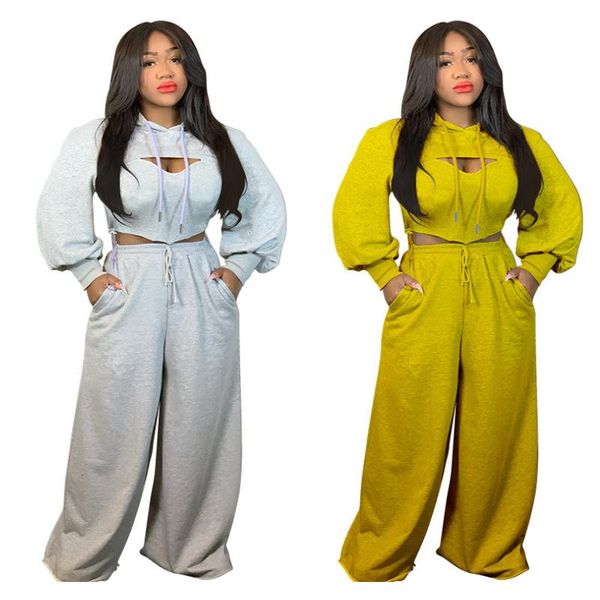 women's two piece pants hole cut out cropped crop hoodies wide leg solid color set loose plus size clothing moleton feminino casual, White
women's two piece pants hole cut out cropped crop hoodies wide leg solid color set loose plus size clothing moleton feminino casual, White