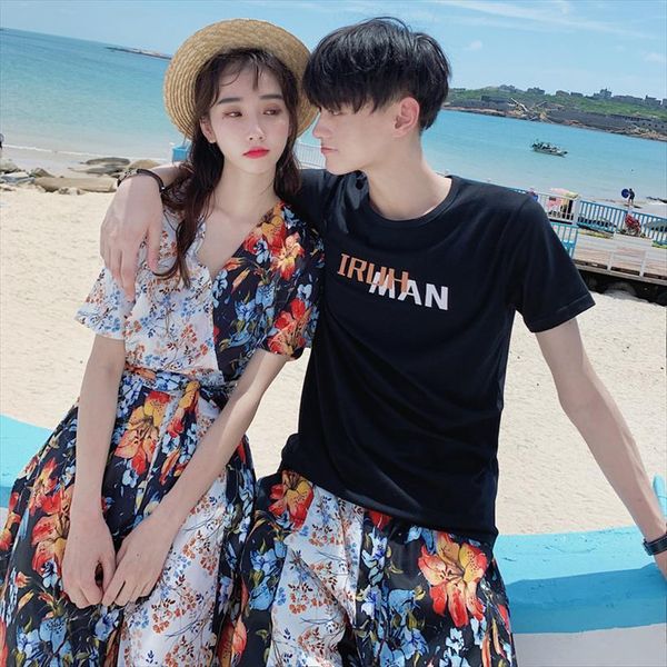 couple beachwear seaside holiday mens tracksuits style contrasting color stitching women siamese trousers men short sleeved t shirt suit, Gray
couple beachwear seaside holiday mens tracksuits style contrasting color stitching women siamese trousers men short sleeved t shirt suit, Gray