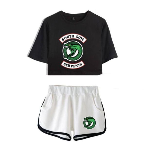 summer women's sets riverdale south side serpents short sleeve crop + shorts sweat suits women tracksuits two piece outfit, Gray
summer women's sets riverdale south side serpents short sleeve crop + shorts sweat suits women tracksuits two piece outfit, Gray