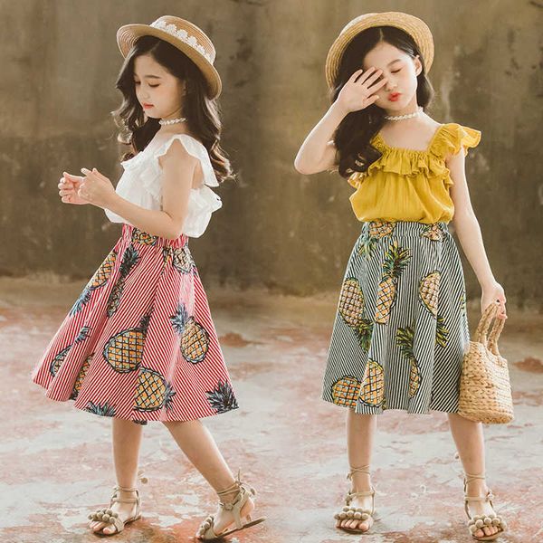 fashion baby girl summer clothes 2020 girls suits ruffles skirts kids outfits 2pcs children clothing set 6 8 9 10 12 years x0902, White
fashion baby girl summer clothes 2020 girls suits ruffles skirts kids outfits 2pcs children clothing set 6 8 9 10 12 years x0902, White