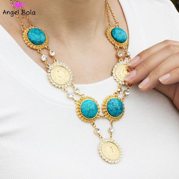 pendant necklaces arabian round coin blue rhinestone ladies luxury jewelry muslim gold portrait charm exquisite necklace gift, Silver
pendant necklaces arabian round coin blue rhinestone ladies luxury jewelry muslim gold portrait charm exquisite necklace gift, Silver
