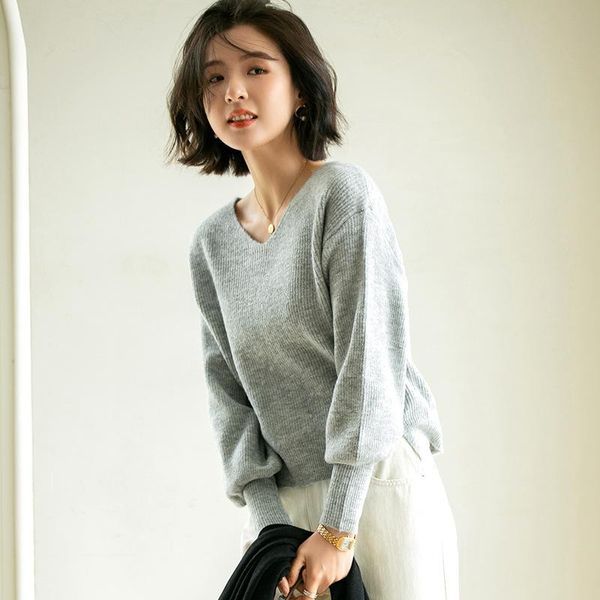 women's sweaters autumn and winter arrival v-neck loose lazy imitation mohair split pullover sweater women y8037, White;black
women's sweaters autumn and winter arrival v-neck loose lazy imitation mohair split pullover sweater women y8037, White;black