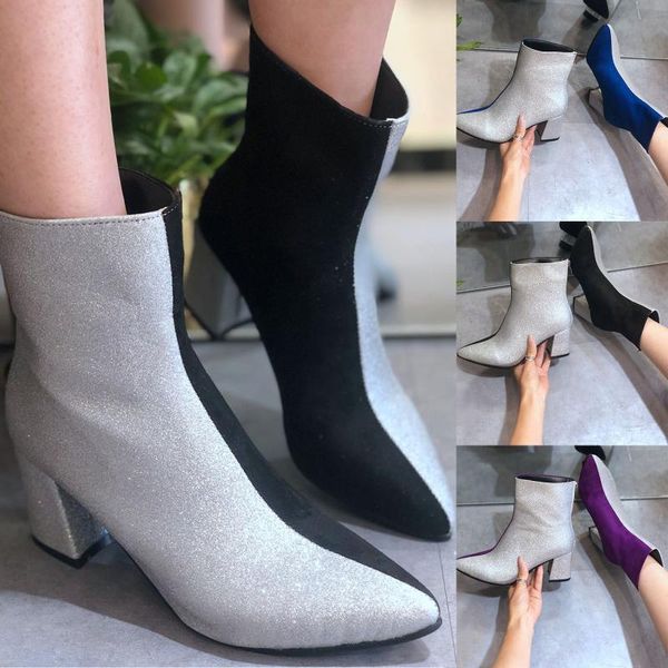 boots leisure women ladies boot fashion square heels women's zipper thin high heel zip up pointed toe crystal shoes, Black
boots leisure women ladies boot fashion square heels women's zipper thin high heel zip up pointed toe crystal shoes, Black