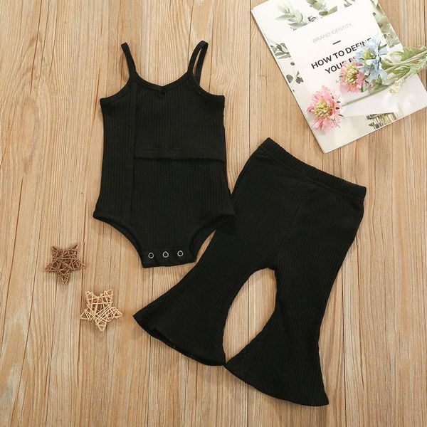 clothing sets children's cotton sleeveless baby outfit summer solid ribbed suspender vest flared pants set casual girl clothes, White
clothing sets children's cotton sleeveless baby outfit summer solid ribbed suspender vest flared pants set casual girl clothes, White