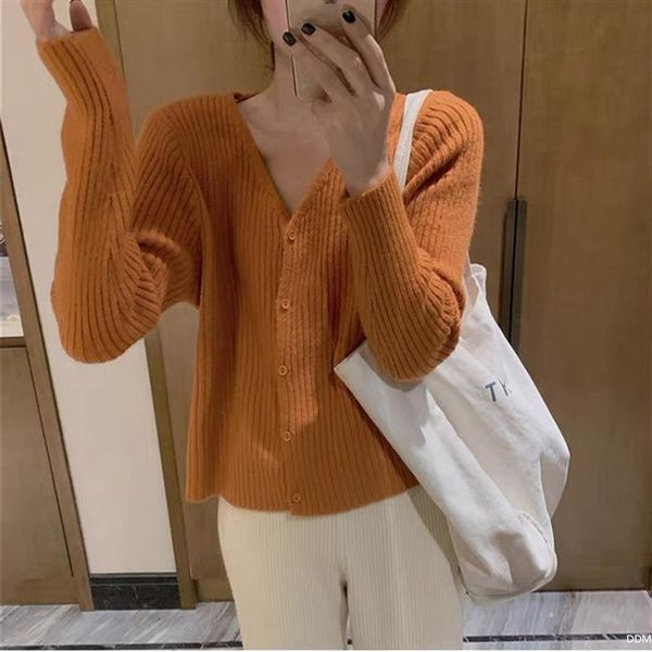 women's knits & tees long sleeve knitted cardigan women 2021 elegant korean fashion solid color simple vintage loose chic outwear sweat, White
women's knits & tees long sleeve knitted cardigan women 2021 elegant korean fashion solid color simple vintage loose chic outwear sweat, White