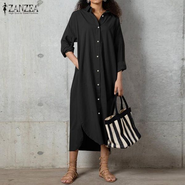 casual dresses elegant women shirt dress zanzea autumn long sleeve solid buttons down sundress loose robe femme lapel neck vestidos, Black;gray
casual dresses elegant women shirt dress zanzea autumn long sleeve solid buttons down sundress loose robe femme lapel neck vestidos, Black;gray