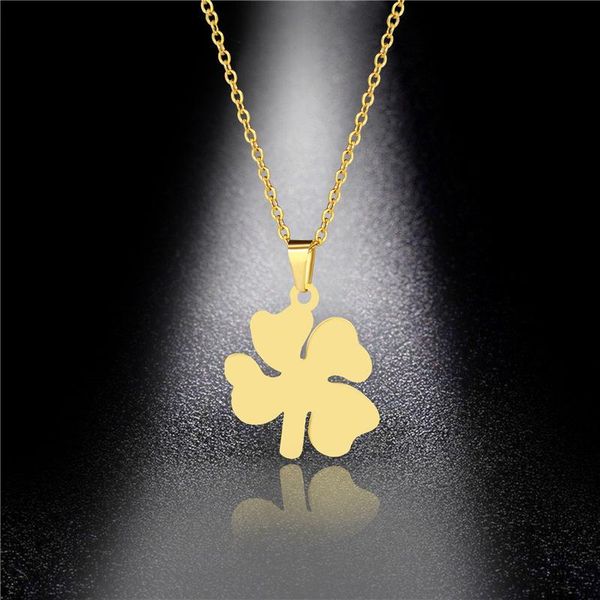 pendant necklaces korean version of 316 stainless steel four-leaf clover wild necklace female gold paragraph clavicle chain gift, Silver
pendant necklaces korean version of 316 stainless steel four-leaf clover wild necklace female gold paragraph clavicle chain gift, Silver
