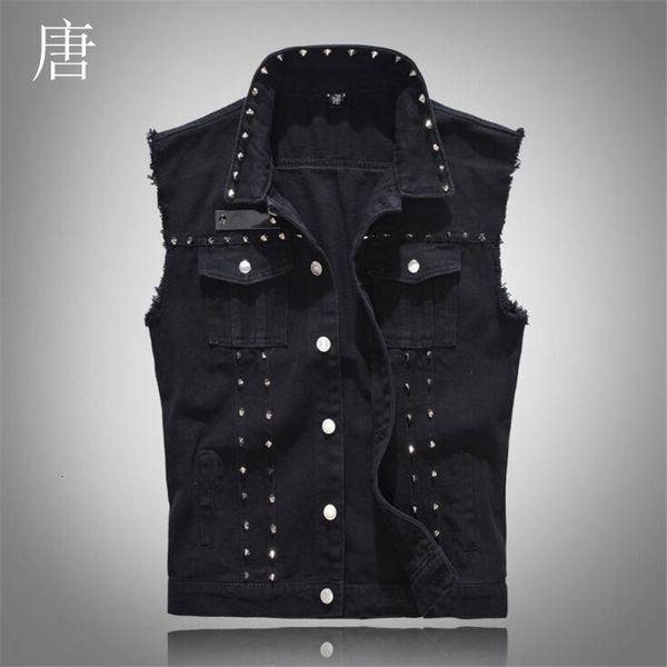 tang cool 2021 men's denim vest black rivets slim fit waistcoat plus size 5xl sleeveless jacket streetwear for male 7010 1p5x, Black;white
tang cool 2021 men's denim vest black rivets slim fit waistcoat plus size 5xl sleeveless jacket streetwear for male 7010 1p5x, Black;white