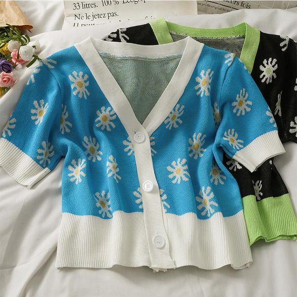 women's blouses & shirts women fashion slim bodycon daisy flowers short sleeve knitted blouse lady sweet casual outdoor girls daily bas, White
women's blouses & shirts women fashion slim bodycon daisy flowers short sleeve knitted blouse lady sweet casual outdoor girls daily bas, White