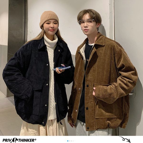 new 2021 privathinker thicken couple man corduroy fashion jacket korean streetwear coats woman vintage warm winter clothing z9cu, Black;brown
new 2021 privathinker thicken couple man corduroy fashion jacket korean streetwear coats woman vintage warm winter clothing z9cu, Black;brown