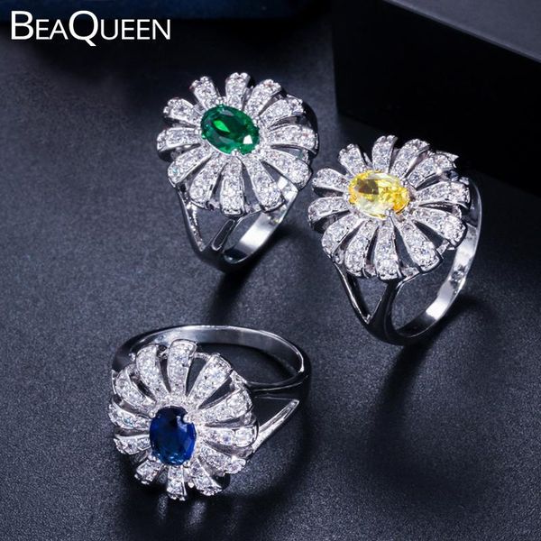 cluster rings beaqueen beautiful green blue yellow genuine cubic zircon daisy flower finger engagement party jewelry for women r091, Golden;silver
cluster rings beaqueen beautiful green blue yellow genuine cubic zircon daisy flower finger engagement party jewelry for women r091, Golden;silver