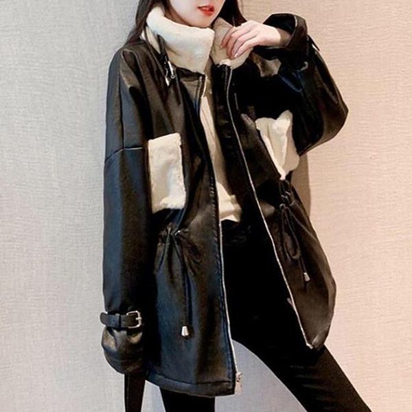 fashion new women 's black faux leather coats jackets with fur long sleeves thick warm winter jacket coat plus size biker jacket
fashion new women 's black faux leather coats jackets with fur long sleeves thick warm winter jacket coat plus size biker jacket