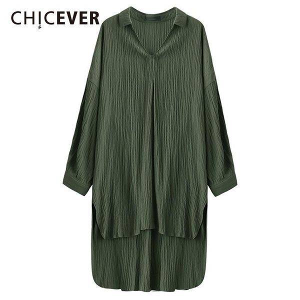 women's blouses & shirts chicever spring blouse for women v neck long sleeve asymmetrical hem loose oversize female shirt 2021 fashion, White
women's blouses & shirts chicever spring blouse for women v neck long sleeve asymmetrical hem loose oversize female shirt 2021 fashion, White