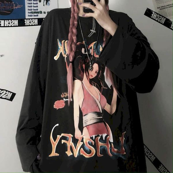 female t-shirt autumn korean version ins harajuku anime cartoon style print more long sleeve size wild student shirt tide n0ns, White
female t-shirt autumn korean version ins harajuku anime cartoon style print more long sleeve size wild student shirt tide n0ns, White