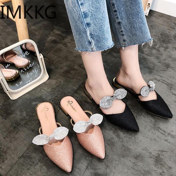 slippers pointed toe butterfly knot half female 2021 summer women gold heel mules ladies casual bling shoes, Black
slippers pointed toe butterfly knot half female 2021 summer women gold heel mules ladies casual bling shoes, Black