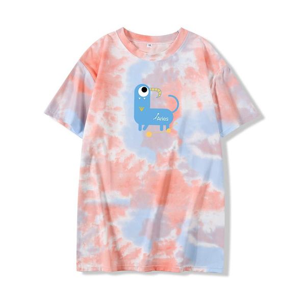women's t-shirt tie dye female cartoon cute constellation aries printing korean casual harajuku style summer streetwear fashion, White
women's t-shirt tie dye female cartoon cute constellation aries printing korean casual harajuku style summer streetwear fashion, White