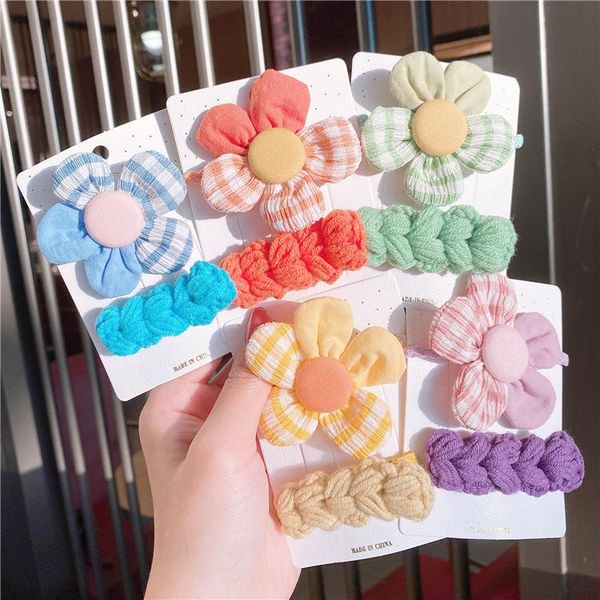 hair accessories baby bang clip girl's wool headdress korean fabric five-petal flower children's, Slivery;white 
hair accessories baby bang clip girl's wool headdress korean fabric five-petal flower children's, Slivery;white