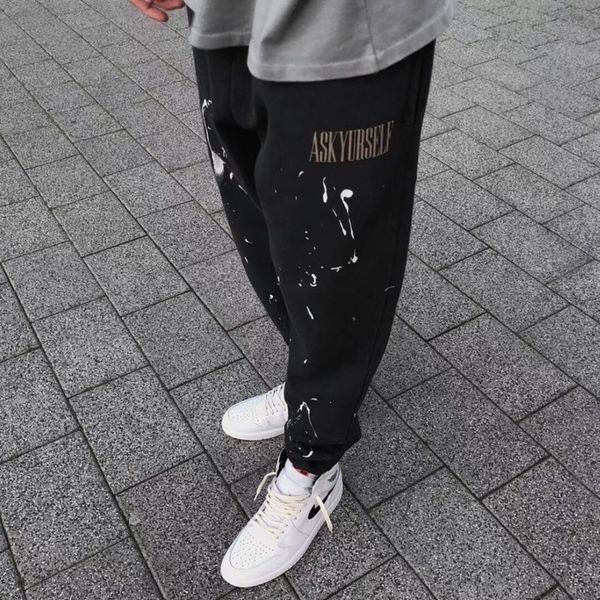 2021 new washed old vintage men women 1:1 jogger drawstring pants manual splash ink askyurself sweatpants ykn1, Black
2021 new washed old vintage men women 1:1 jogger drawstring pants manual splash ink askyurself sweatpants ykn1, Black