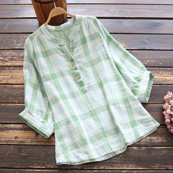 new summer women's clothing cotton shirt mori girl casual literary plaid half blouse sleeve loose v-neck pullover women, White
new summer women's clothing cotton shirt mori girl casual literary plaid half blouse sleeve loose v-neck pullover women, White