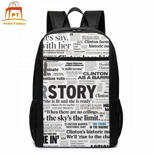 backpack spaper backpacks trend school bag man - woman multi purpose print bags