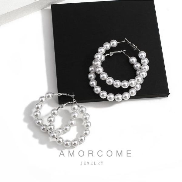 hoop & huggie amorcome 2021 big simulated pearl circle earrings for women korean style female ladies statement pendientes party jewelry, Golden;silver
hoop & huggie amorcome 2021 big simulated pearl circle earrings for women korean style female ladies statement pendientes party jewelry, Golden;silver