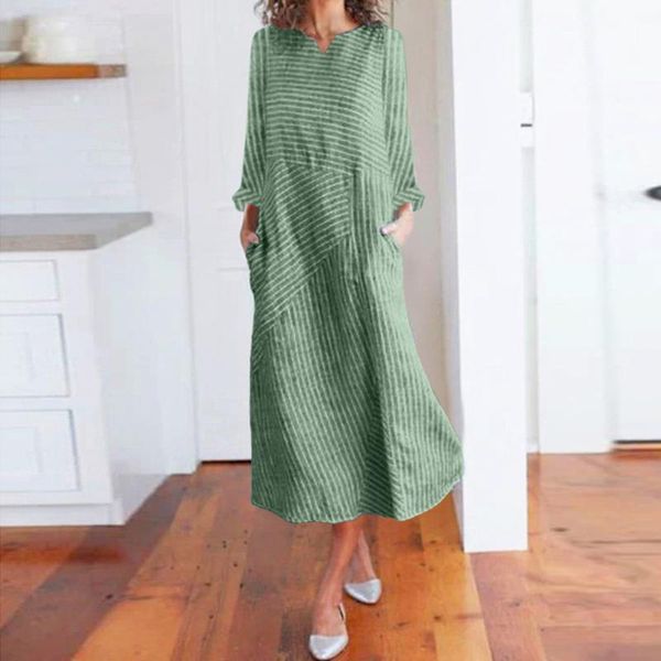 casual dresses fashion daily women patchwork dress stripe full sleeve o neck pockets big swing maxi female summer 2021, Black;gray
casual dresses fashion daily women patchwork dress stripe full sleeve o neck pockets big swing maxi female summer 2021, Black;gray