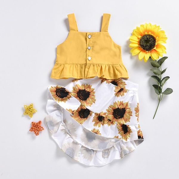 clothing sets girls open chest sling yellow + sunflower printed skirt two-piece set baby girl clothes ropa niña meisjes kleding, White
clothing sets girls open chest sling yellow + sunflower printed skirt two-piece set baby girl clothes ropa niña meisjes kleding, White