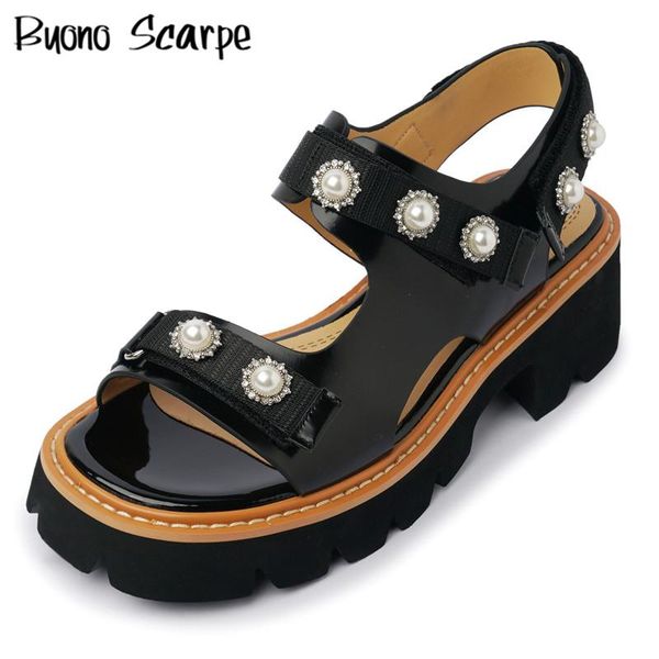 sandals bling pearl decoration shoes leather thick bottom casual round toe hook loop mujer flat platform roman, Black
sandals bling pearl decoration shoes leather thick bottom casual round toe hook loop mujer flat platform roman, Black
