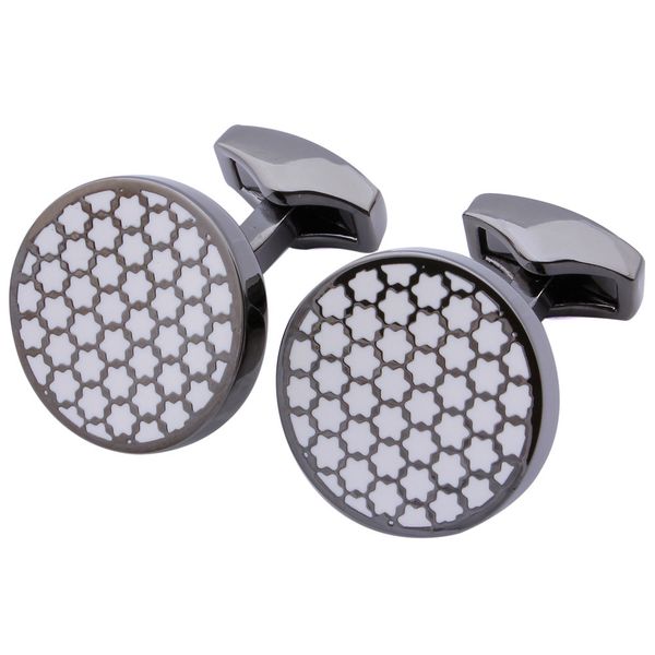 men's shirt accessories trendy enamel star pattern round cuff links quality luxury jewelry gift for men, Silver
men's shirt accessories trendy enamel star pattern round cuff links quality luxury jewelry gift for men, Silver