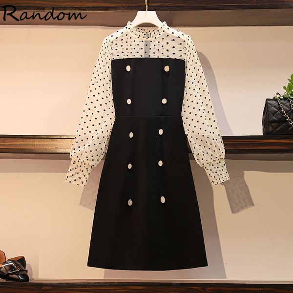 female double autumn breasted polka dot shreds dress 2021 mesh long intelligent casual sleeve elegant line dressed more size l-5xl c4hq, Black;gray
female double autumn breasted polka dot shreds dress 2021 mesh long intelligent casual sleeve elegant line dressed more size l-5xl c4hq, Black;gray