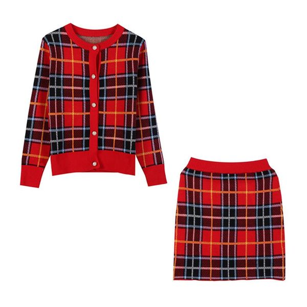women's tracksuits wool bends winter two piece set 2021 vintage red plaid o-neck single breasted cardigan + high waist mini skirt 2 wom, Gray
women's tracksuits wool bends winter two piece set 2021 vintage red plaid o-neck single breasted cardigan + high waist mini skirt 2 wom, Gray
