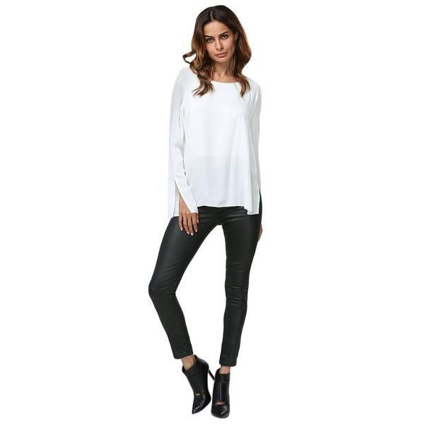 women's blouses & shirts azulina 2021 women blouse round collar pure color backless chiffon on sale, White
women's blouses & shirts azulina 2021 women blouse round collar pure color backless chiffon on sale, White