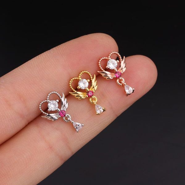 stud 1 pcs elegant cute zircon hollow heart shape earring sweet small star wing round ball ear cartilage cuff jewelry, Golden;silver
stud 1 pcs elegant cute zircon hollow heart shape earring sweet small star wing round ball ear cartilage cuff jewelry, Golden;silver